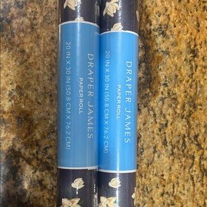 Lot of Two Draper James Navy and White Floral Paper Rolls - NWT